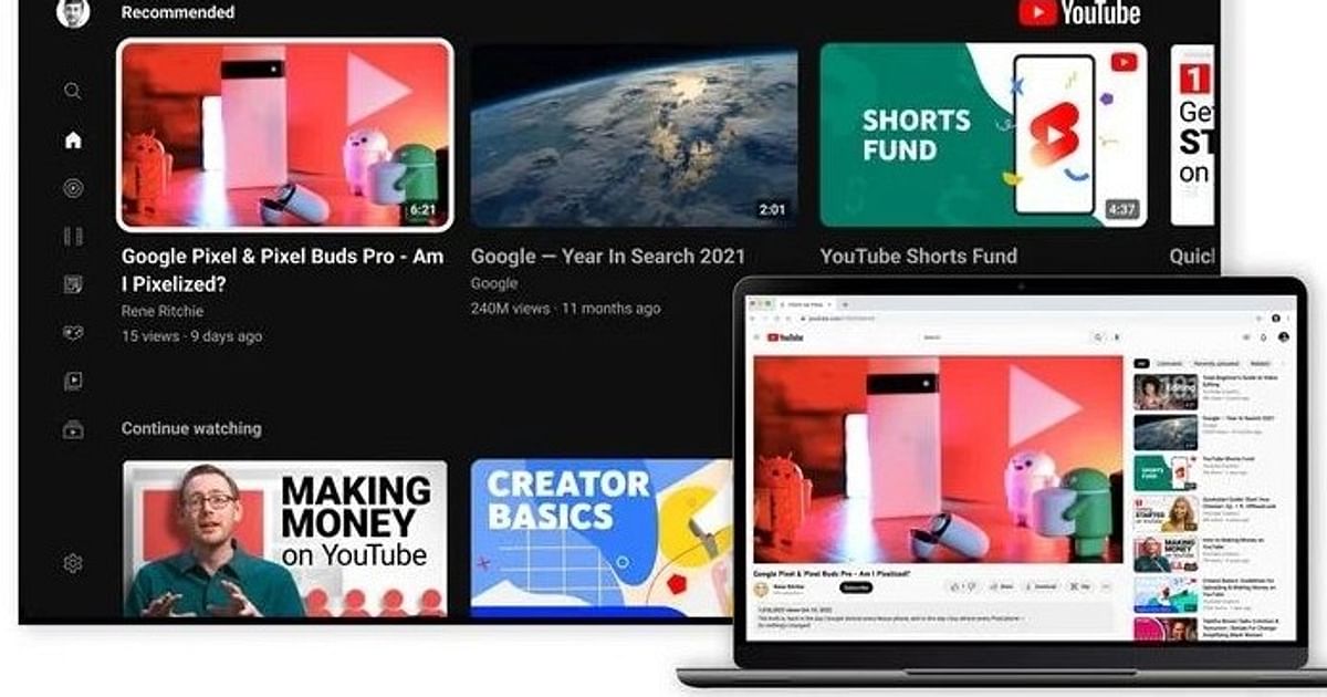 YouTube rolls out new design with pinch youtube