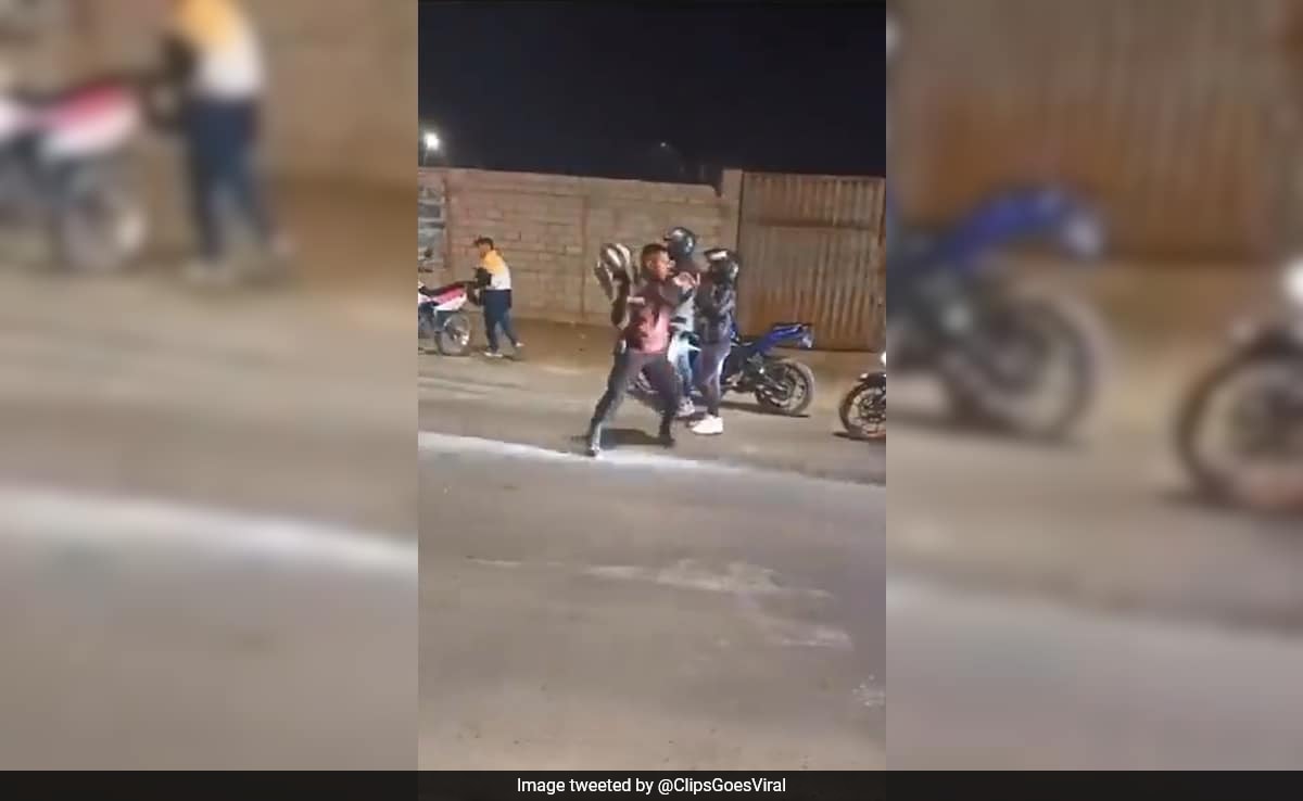 biker tried to cross checkpost at high speed 